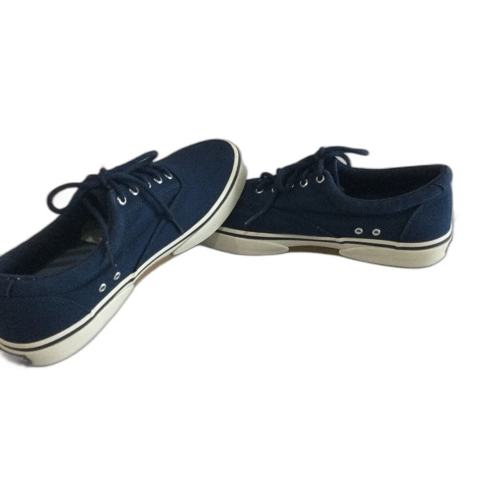 Sperry Top Siders Sneaker Shoes Men’s Size 11.5 Navy Blue Canvas Shoes STS21562